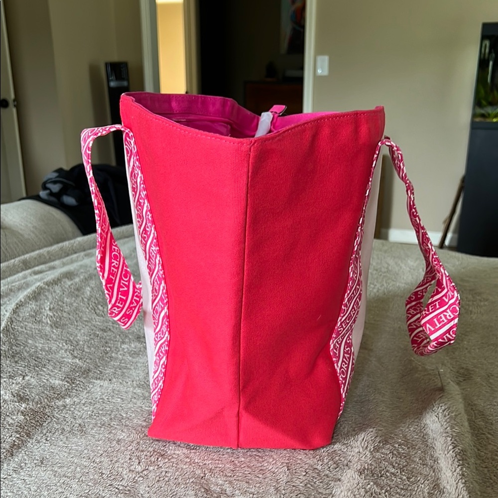 Victoria's Secret Pink and Cream Color-Block Tote - Picture 5 of 5